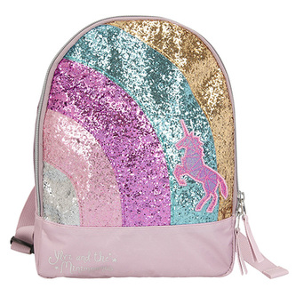 Mini batůžek Ylvi and the Minimoomis, Starorůžový s barevnými flitry
