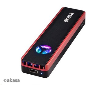 AKASA externý box Vegas SSD Mate, pre M.2 SATA/NVMe SSD, USB 3.2 Gen 2, 10Gb/s, RGB, hliník