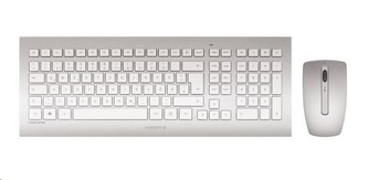 CHERRY set klávesnice + myš DW 8000, bezdrátová, EU, stříbrno-bílá