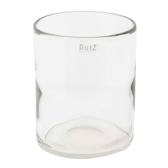 Skleněná váza DutZ, Cylinder C3, výška 19 cm, průměr 15 cm, barva čirá