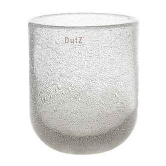 Skleněná váza DutZ, Vase Flower, výška 14 cm, průměr 12 cm, barva čiré bubliny