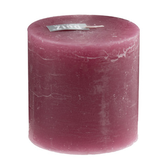 Rustikální svíčka DutZ, Výška 10 cm, průměr 10 cm, barva fuchsiová