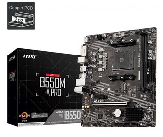 MSI MB Sc AM4 B550M-A PRO, AMD B550, 2xDDR4, 1xHDMI, 1xDVI, mATX MSI MB Sc AM4 B550M-A PRO, AMD B550, 2xDDR4, 1xHDMI, 1xDVI, mATX
