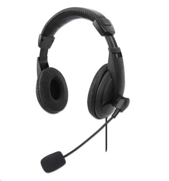 MANHATTAN Slúchadlá s mikrofónom Stereo USB Headset, bulk