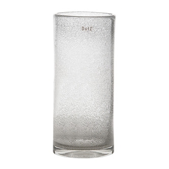 Skleněná váza DutZ, Cylinder C3, výška 27 cm, průměr 15 cm, barva čiré bubliny