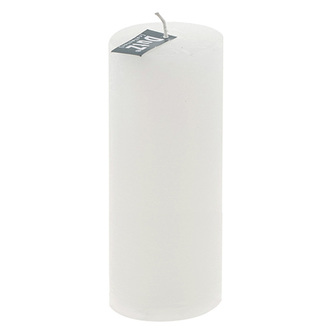 Rustikální svíčka DutZ, Výška 15 cm, průměr 7 cm, barva bílá