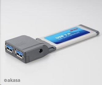 AKASA redukce USB AK-EXCU3-01, 2x USB 3.0, ExpressCard slot