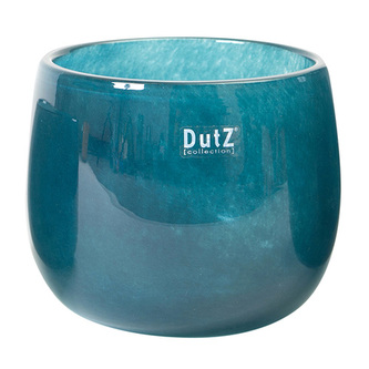 Skleněný květináč DutZ, Pot, výška 14 cm, průměr 16 cm, barva námořnická modř