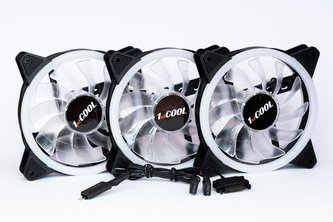 1stCOOL Fan KIT AURA EVO 1 ARGB, 3x Dual Ring ventilátor + ARGB Nano radič