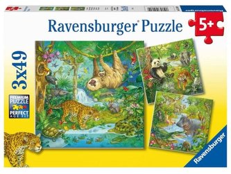 Ravensburger Puzzle Zvieratá v džungli 3x49 dielikov