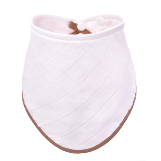 BIO Bambusový slintáček, white with beige edging / bílý s béžovým okrajem