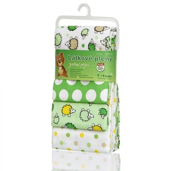 Látkové pleny, green hedgehogs / zelení ježci