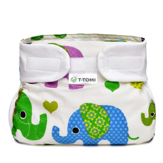 Ortopedické abdukční kalhotky - suchý zip, green elephants (3-6kg)