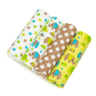 Látkové pleny, green elephants / zelení sloni