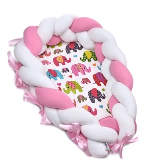 Pletené  hnízdečko 2v1, pink elephant Pletené  hnízdečko 2v1, pink elephant