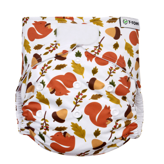 Kalhotková plena AIO - přebalovací set suchý zip, squirells