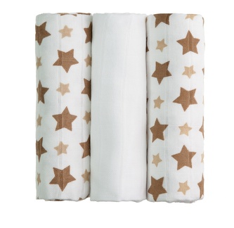 BIO Bambusové pleny, beige stars / béžové hvězdičky