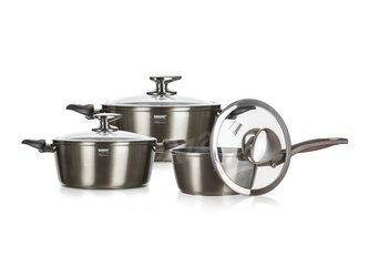 Sada hrncov BANQUET Metallic Platinum 6ks