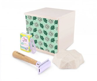 Lamazuna Dárková sada pro zero waste holení - strojek, žiletky a holicí mýdlo