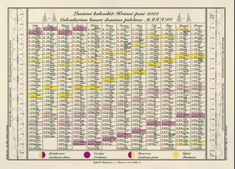 Jednolistý Lunární kalendář Krásné paní 2022