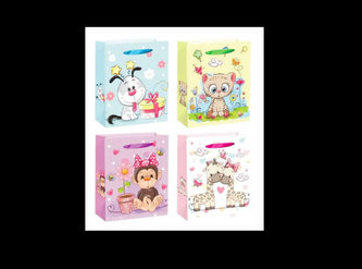 Dárková taška - Zvířátka, dětský motiv/30x42x12 (mix)