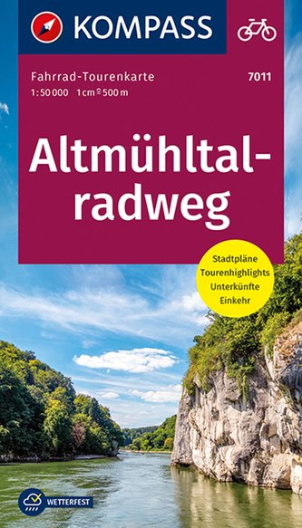 Fahrrad-Tourenkarte Altmühltalradweg 1:50 000