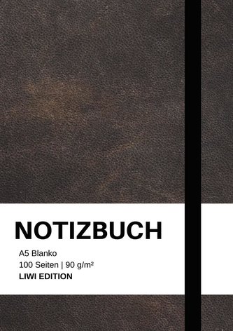 Notizbuch A5 blanko - 100 Seiten 90g/m² - Soft Cover Schwarz - Papier aus nachhaltiger Forstwirtschaft