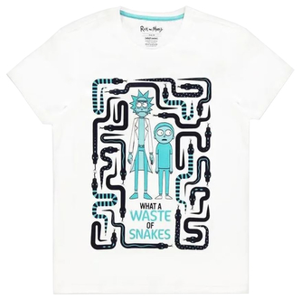 Pánské tričko Rick & Morty: Waste Of Snakes (XL) bílá bavlna