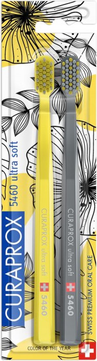 Curaprox Velmi jemný zubní kartáček 5460 Duo Yellow/Grey Edition 2 ks unisex