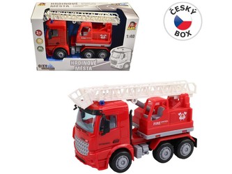 Auto hasičské jeřáb na setrvačník, 22x13cm