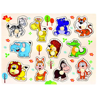 Drevené puzzle safari