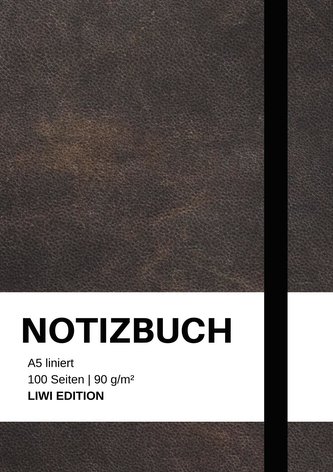 Notizbuch A5 liniert - 100 Seiten 90g/m² - Soft Cover schwarz - Papier aus verantwortungsvoller Forstwirtschaft