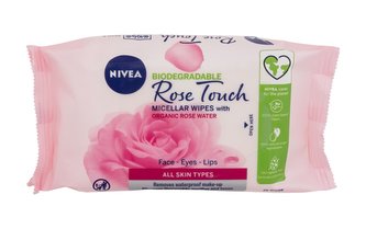 Nivea Rose Touch Čisticí ubrousky Micellar Wipes With Organic Rose Water 25 ks pro ženy