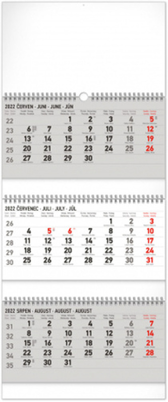 Nástěnný kalendář 3měsíční standard skládací CZ 2022
