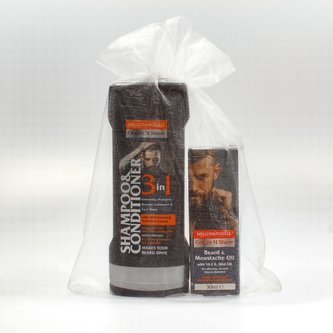 Groom N Shave Vegan 3v1 šampon, kondicionér na vousy a tvář + Vegan olej na vousy a kníry