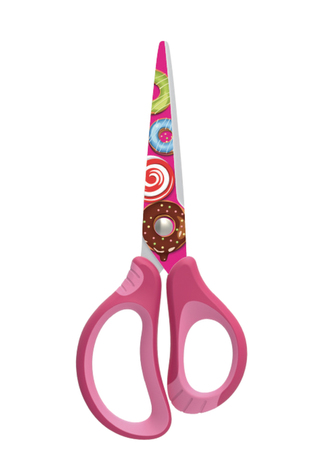 Školní nůžky KEYROAD Tattoo Soft, 15cm, bl., asort