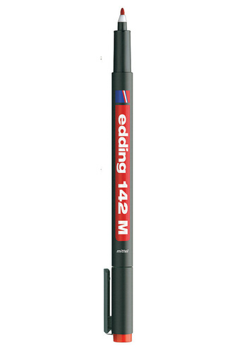 Permanentní popisovač EDDING 142 M, červený