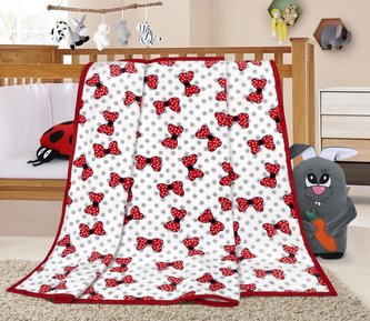 ELLA dětská přikrývka - červené mašle - 100x150 cm