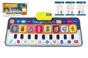 Elektronická hracia podložka pianko Zvieratká a ich kapela 80x37cm na batérie v krabici 38x18x5cm