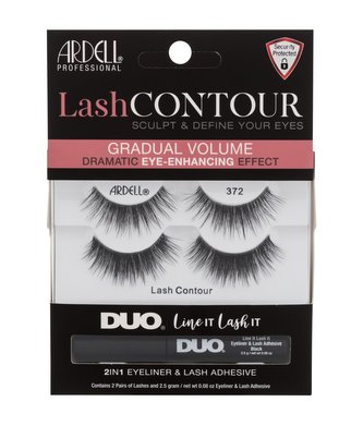 Ardell Lash Contour umělé řasy Lash Contour 372 2 páry + lepidlo na řasy a oční linka Duo Line It Lash It 2in1 Eyeliner & Lash Adhesive 2,5 g