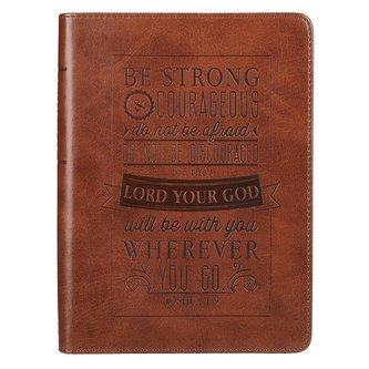 Be Strong & Courageous Brown Flexcover Journal - Joshua 1: 9
