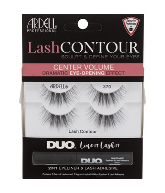 Ardell Lash Contour umělé řasy Lash Contour 370 2 páry + lepidlo na řasy a oční linka Duo Line It Lash It 2in1 Eyeliner & Lash Adhesive 2,5 g