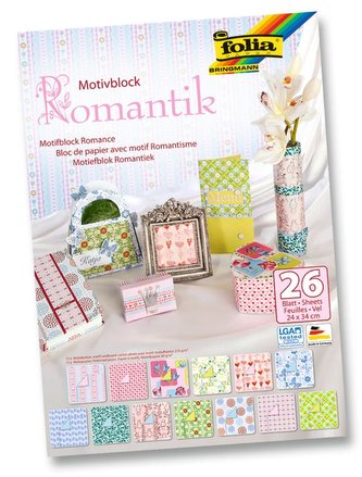 Folia Blok Designových papírů s motivem - Romantika 26 listů