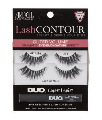 Ardell Lash Contour umělé řasy Lash Contour 371 2 páry + lepidlo na řasy a oční linka Duo Line It Lash It 2in1 Eyeliner & Lash Adhesive 2,5 g