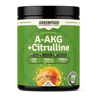 GreenFood nutrition - Performance A-AKG + Citrulline malate 420g - Tangerine juice