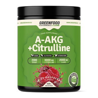 GreenFood nutrition - Performance A-AKG + Citrulline malate 420g - Malinový juice