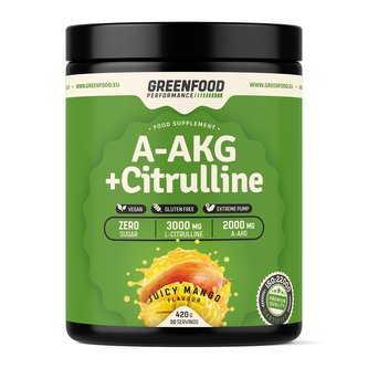 GreenFood nutrition - Performance A-AKG + Citrulline malate 420g - Mango juice