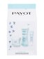 PAYOT Hydra 24+ denní pleťový krém Hydra 24+ Glacée Moisturising Care 50 ml + hydratační vyhlazující emulze Hydra 24+ Essence Plumping Priming Infusion 125 ml + oční gel Hydra 24+ Moisturising Reviving Eyes Roll On 15 ml