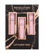 Makeup Revolution London Lip Care Trio balzám na rty Lip Balm 8 ml + lesk na rty Lip Gloss 8 ml + peeling na rty Lip Scrub 8 ml