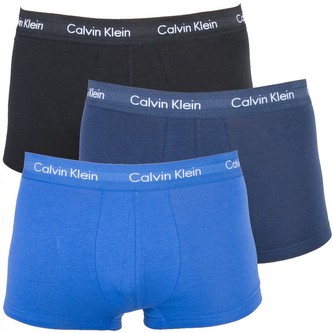 3Pack boxerky Calvin Klein Low Rise černé/tmavě modré/modré Velikost: L